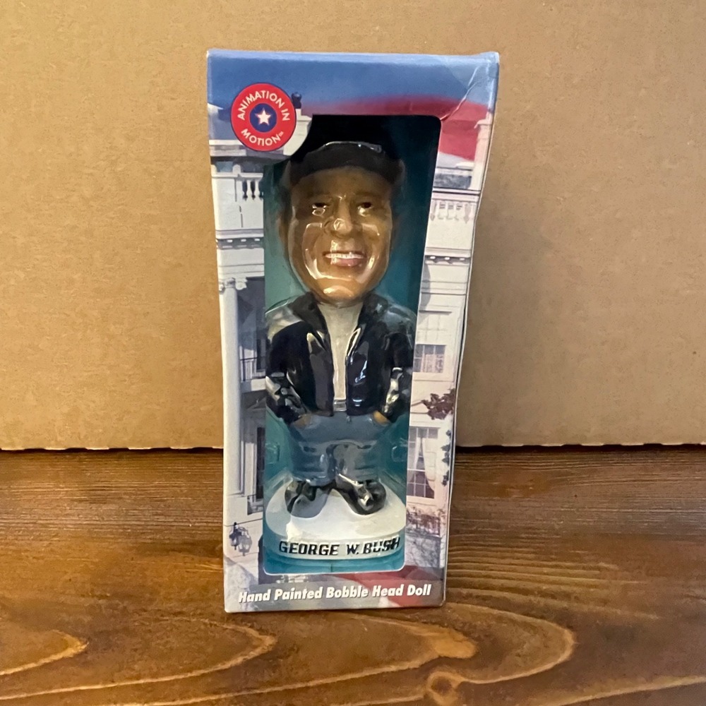 Vintage Bobble Dobbles George W. Bush President Bobblehead 2001 Hand Painted NIB